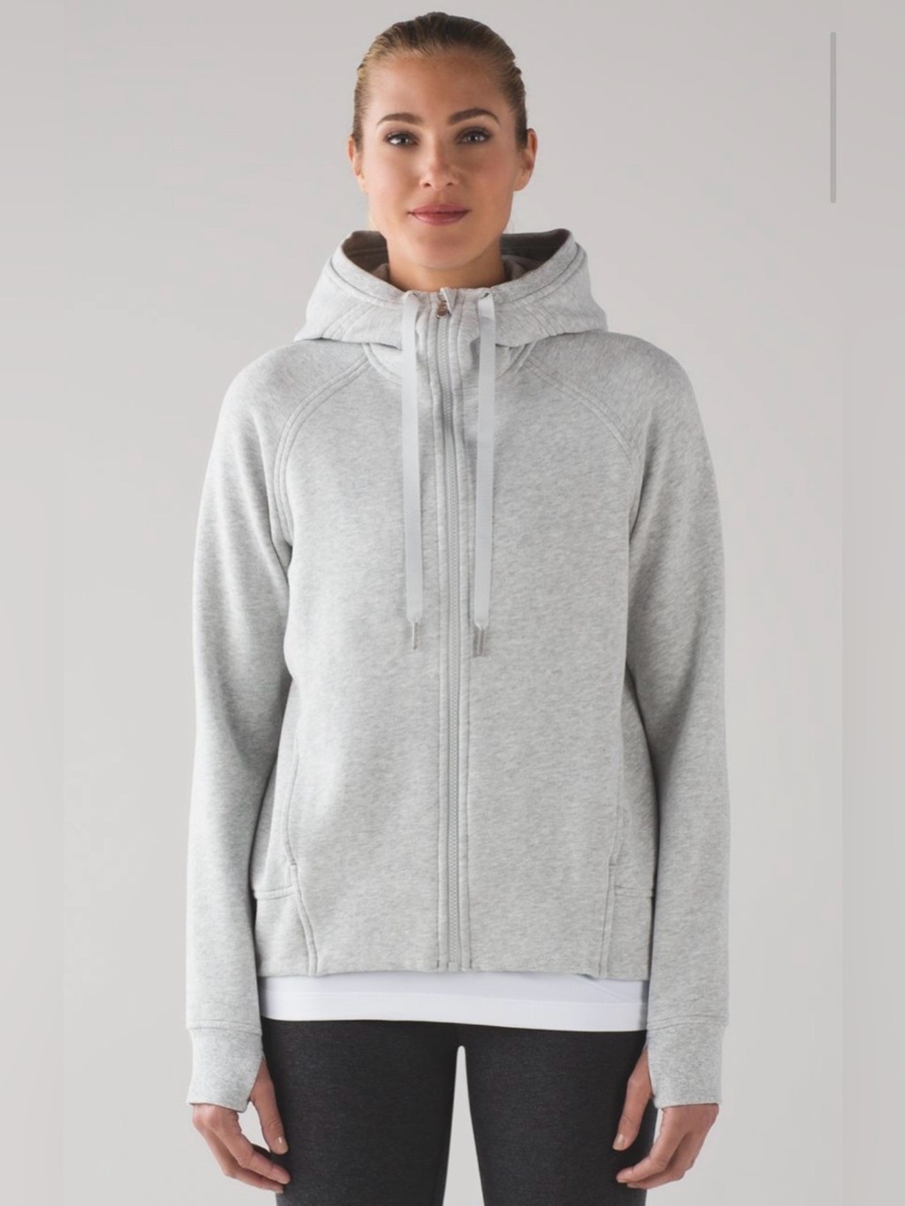 Lululemon Fleece Please Hoodie
Heathered Vapor size 6